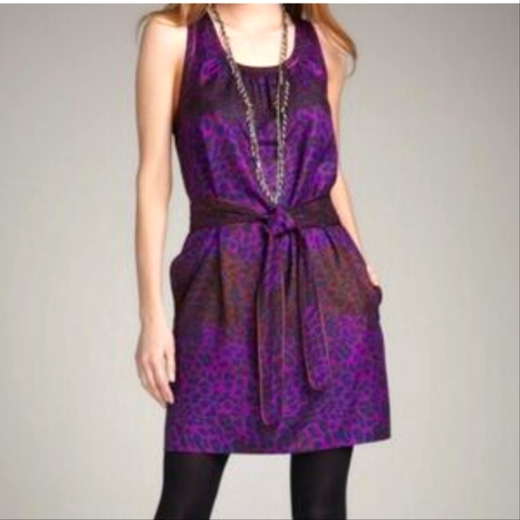 Marc By Marc Jacobs Silk Purple Leopard mid-length Dress - Picture 1 of 8
